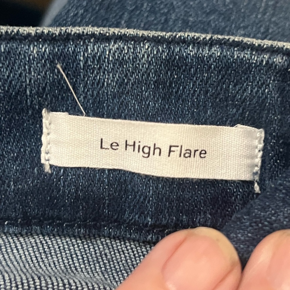 Frame le high flare high rise medium wash raw hem flare jeans - Picture 12 of 14